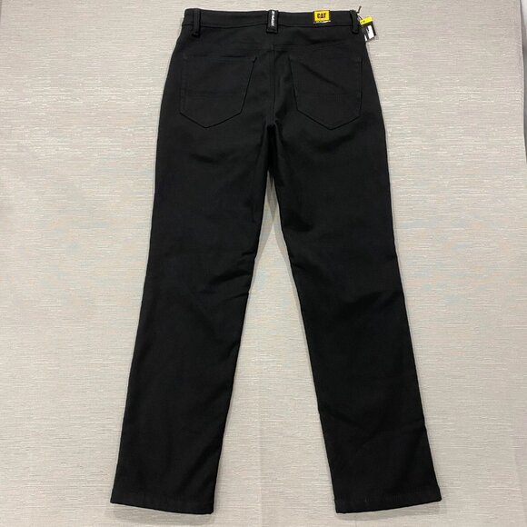 CAT Caterpillar Work Pants Mens 32 x 32 Black Canvas Fleece Lined Insulated - Picture 4 of 12